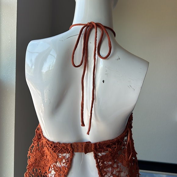 FREE PEOPLE CROCHET HALTER SHIRT TOP SIZE XS NWOT - Picture 5 of 10